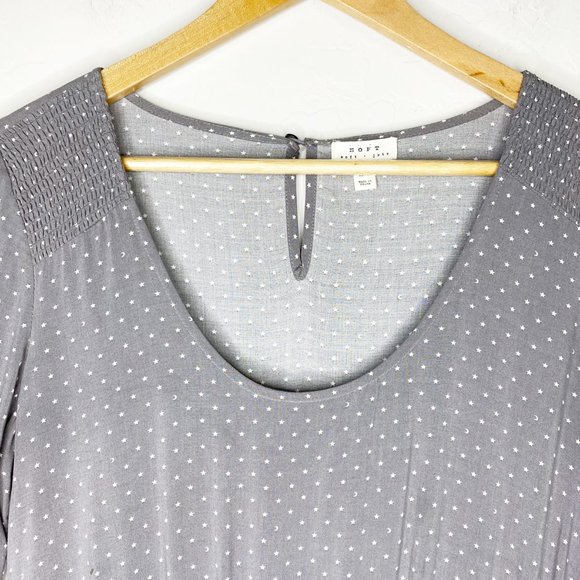 Soft Joie Zandi Star Moon Print Scoop Neck Drop Waist Mini Dress Gray Size XS - Picture 7 of 11